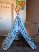 Kinder Tipi, Spielzelt drinnen und draußen blau weiß Sachsen-Anhalt - Hasselfelde Vorschau