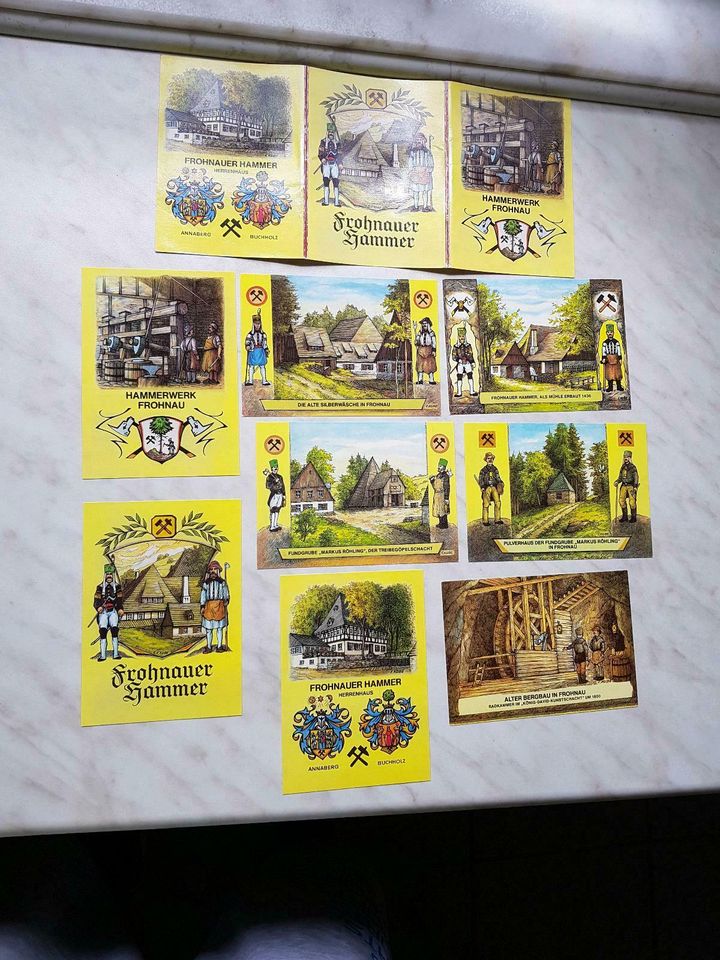 DDR Postkarten Frohnauer Hammer Erzgebirge 8Karten + Mappe in Rosenberg