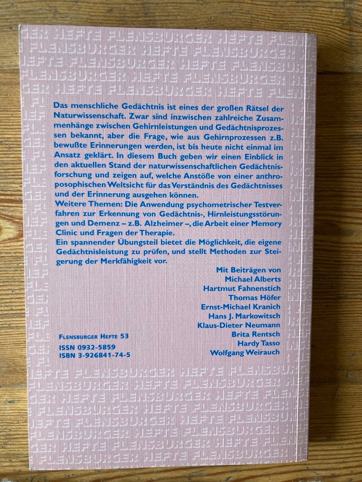 Flensburger Hefte 53. II/ 96. Gedächtnis und Erinnerung. in Brachttal