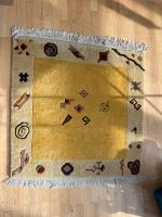 Indo Nepal Teppich Selten Vintage Gelb 100 x 100 cm Baden-Württemberg - Nußloch Vorschau