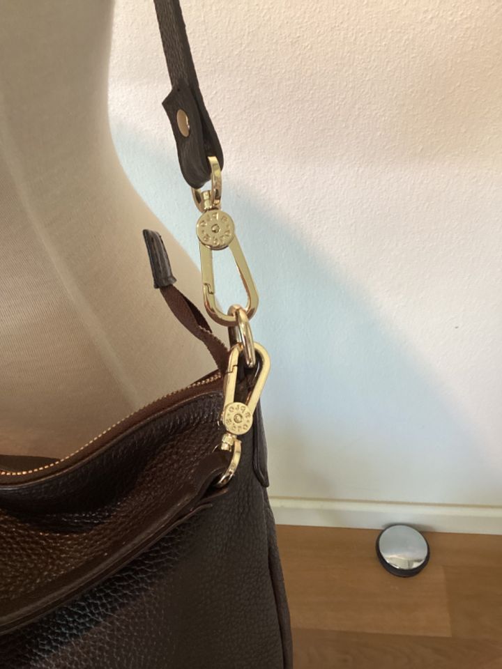 Abro Leder Tasche schoko braun gold TOP in Kirchbarkau