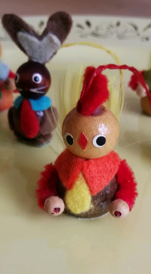 Dekofiguren: Hasen, Hähnchen, Eier #Vintage Frühlings-Deko in Forchheim