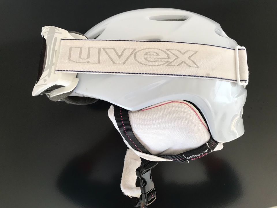 Original ember Damen-Skihelm Giro S Weiß inkl. Uvex-Brille Vision in Allendorf