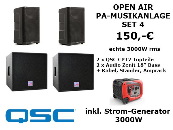 AKKU OPEN AIR PA ANLAGE SET 4  ►MIETEN VERLEIH KATALOG: ✅ SOUNDBOKS ✅ MUSIKANLAGE ✅ PIONEER DJ CONTROLLER ✅ POWERSTATIONS ✅ SOLARGENERATOR ✅ STROMGENERATOR ✅ NEBELMACHINE ✅ HAZER ✅ AKKU-NEBELMASCHINEN in Berlin