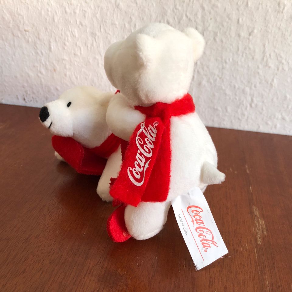 Coca Cola 2 Eisbären Winter Werbefigur Sammelfigur 13 cm Plüsch in Leipzig