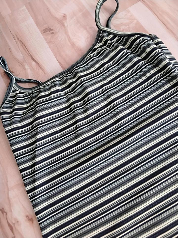 S 36 Etam langes schmales Kleid gestreift gelb schwarz olive in Achim