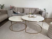 2er Set Couchtisch weiß-gold rund Hessen - Maintal Vorschau