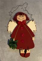 Deko Weihnachten Engelchen aus Holz dunkel rot Nordrhein-Westfalen - Korschenbroich Vorschau