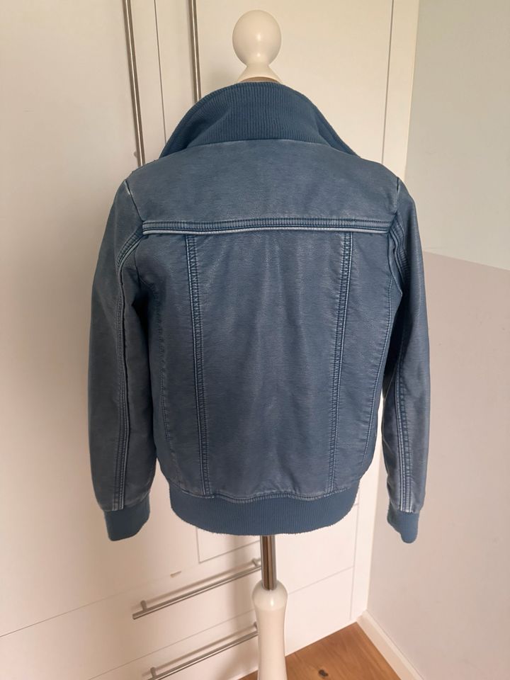 Lederjacke gr. 140 yigga blau vegan Jacke in Nidderau