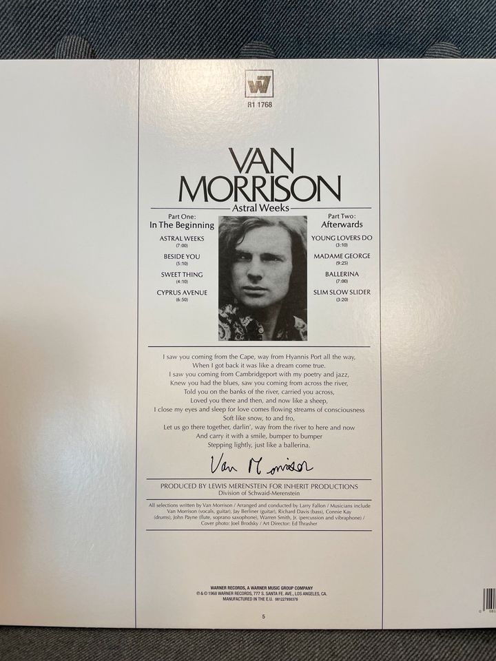 Van Morrison Astral Weeks Vinyl in Enge-Sande