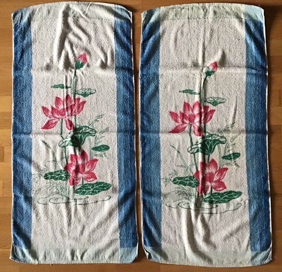 3 Vintage 70er Handtücher Blumen Rosen 2x 45x89 + 1x 70x1,38 in Nieder-Olm