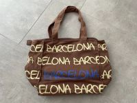 Kleine Stofftasche, Schriftzug Barcelona, braun blau Baden-Württemberg - Elzach Vorschau