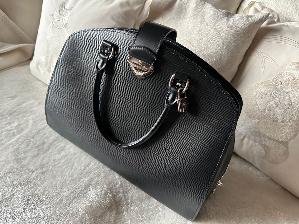 Louis Vuitton Bag Tasche Pont Neuf Electric Epi Leder schwarz Silber