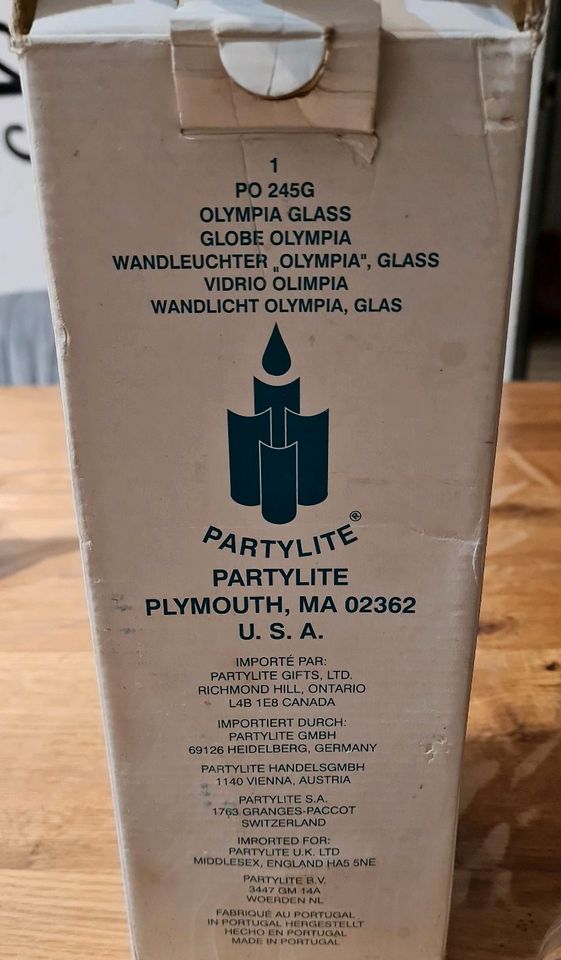 Partylite Wandleuchter Olympia Glas [Nur das Glas]!!!!+1 Ovp in Bünde