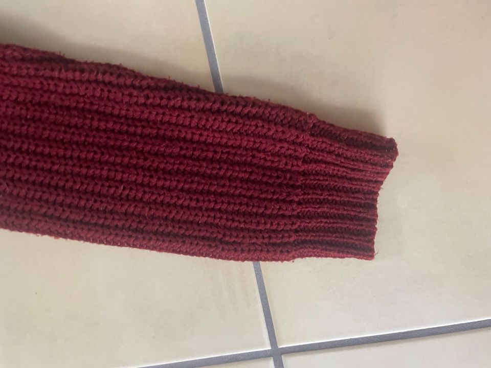 Strickjacke Cardigan Pullover Bordeaux Rot Beere L in Alpen