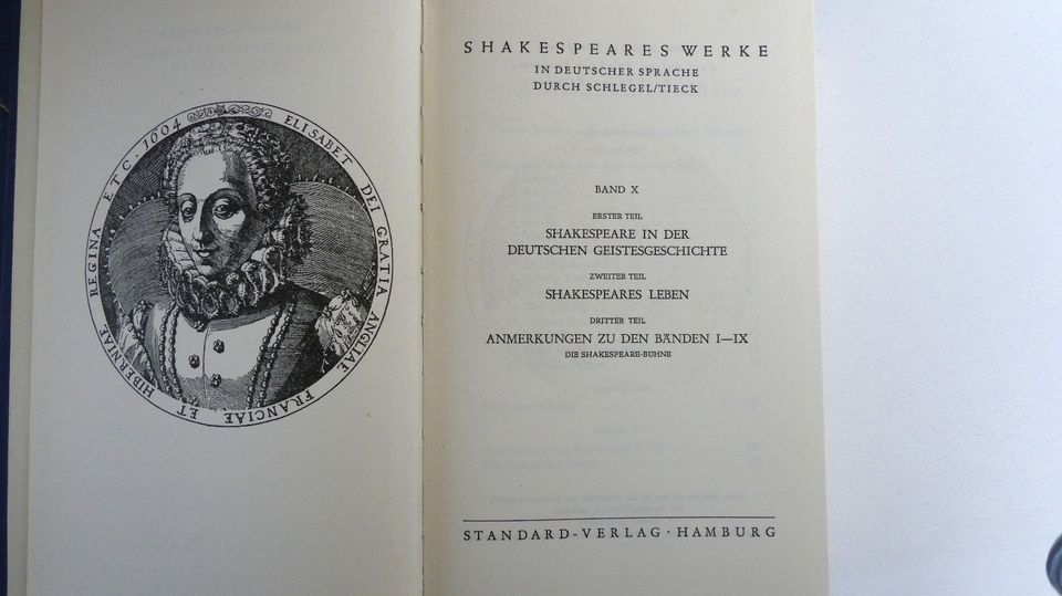 Shakespeares Werke- 10 Bände - Klassiker - Deko - blau - gold in Theismühlen