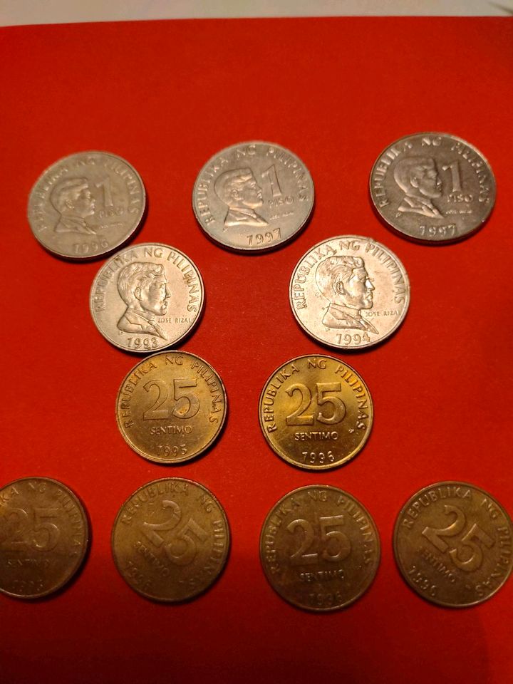Münzen von den Philippinen, 25 Sentimo, 1 Piso in Rietz-Neuendorf
