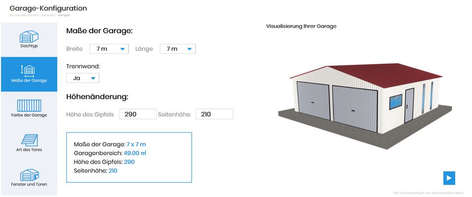 Fertiggarage Stahlgarage Leichtbauhalle Lagerhalle XXL Garage NEU in Dortmund