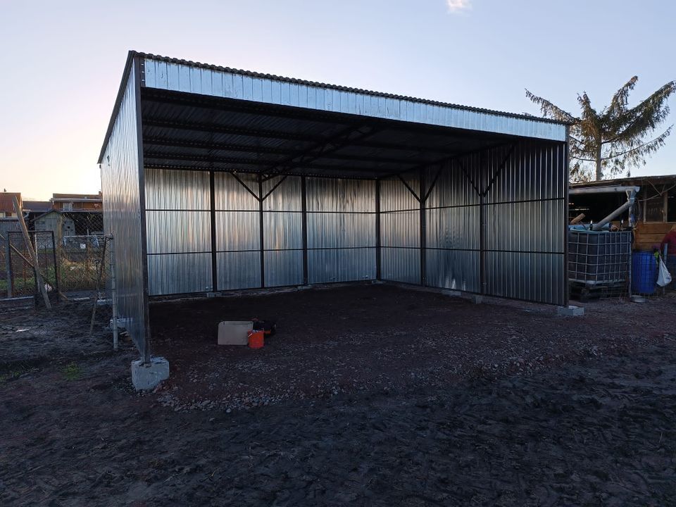 BLECHGARAGE Container HALLE Werkstatt CARPORT Laube PL 4x5 in Neubörger