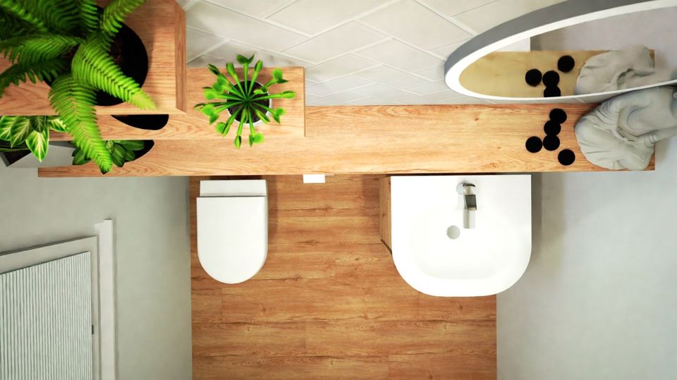 3D Badplanung Badezimmer / Gäste-WC / Gästebad (online) in Wichtshausen
