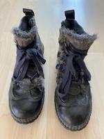Tamaris Damen Winter Boots Gr. 37 Echtleder Schwarz Grau Fell Sachsen-Anhalt - Halberstadt Vorschau