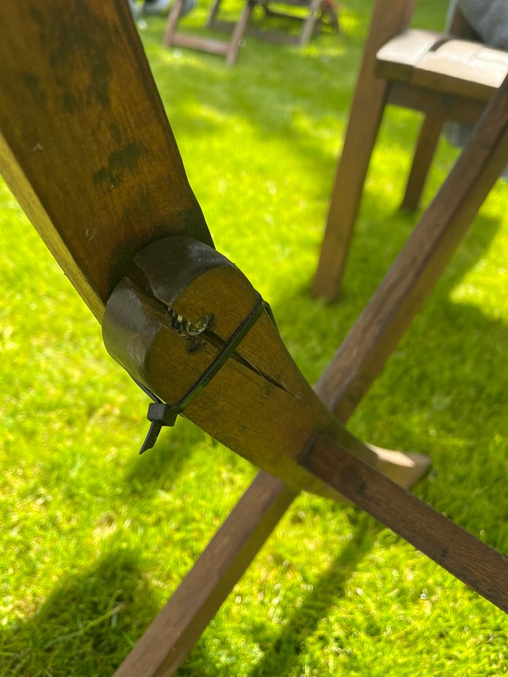 Deck Chair / Liegestuhl  mit Auflage in Messel
