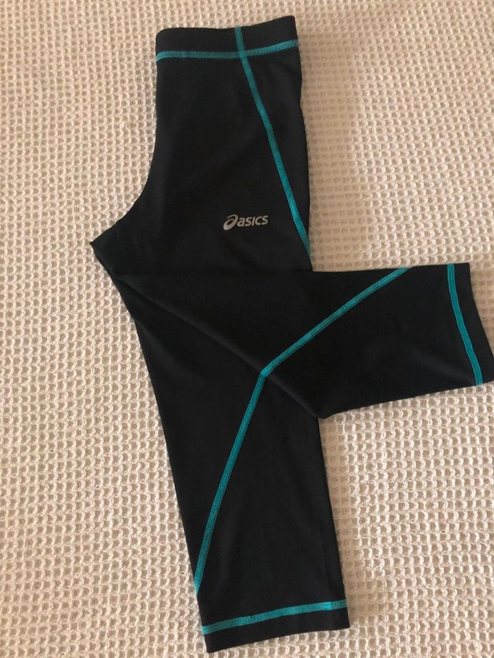 Asics Leggings / Sporthose schwarz-türkis Große S in Lauf a.d. Pegnitz