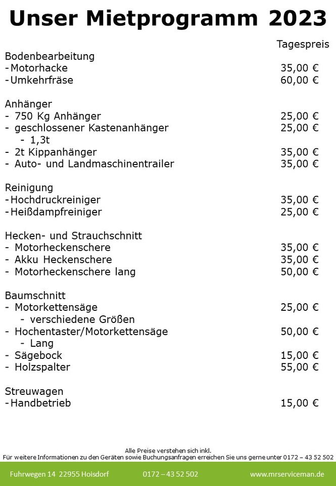 Motorheckenschere Verleih / Vermietung / zu vermieten in Hoisdorf 