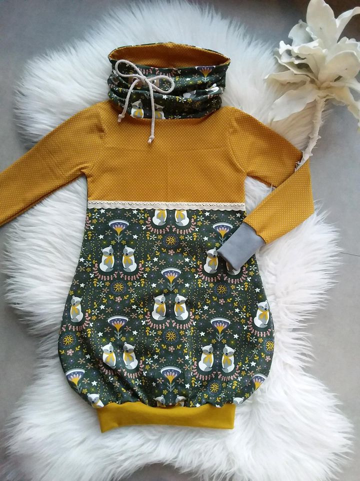 Geschenk Ostern Etsy Hoodie Kleid Handmade NEU 122/128 Fuchs lila in Bad Bentheim