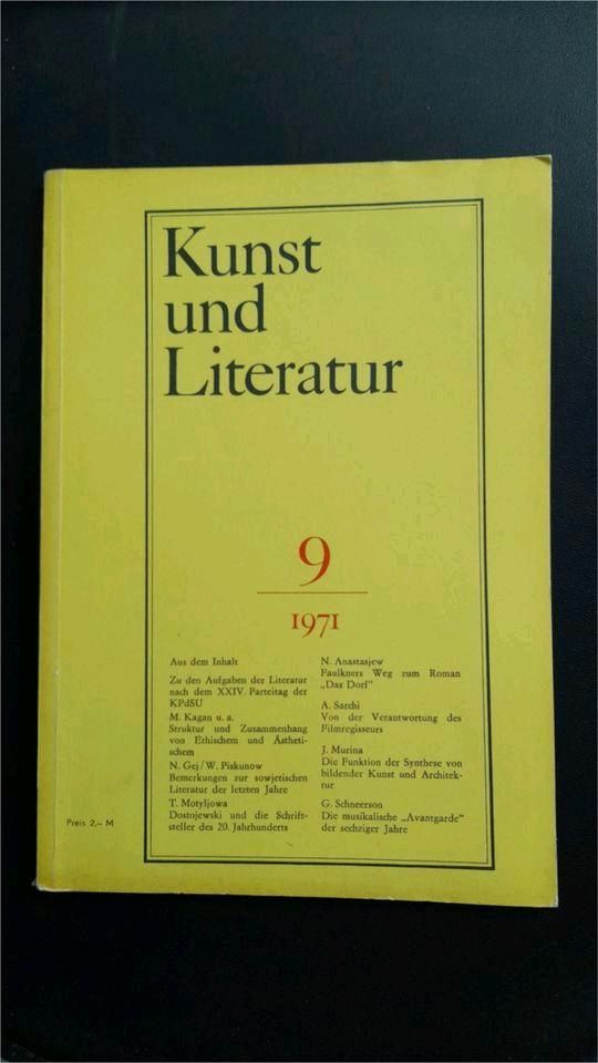 Kunst und Literatur Heft 9, Verlag Kultur und Fortschritt Berlin in Strausberg