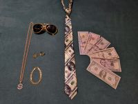 Motto Party: Gier Set Kostüm Accessoires/Dollar/Fake Goldschmuck Duisburg - Rheinhausen Vorschau