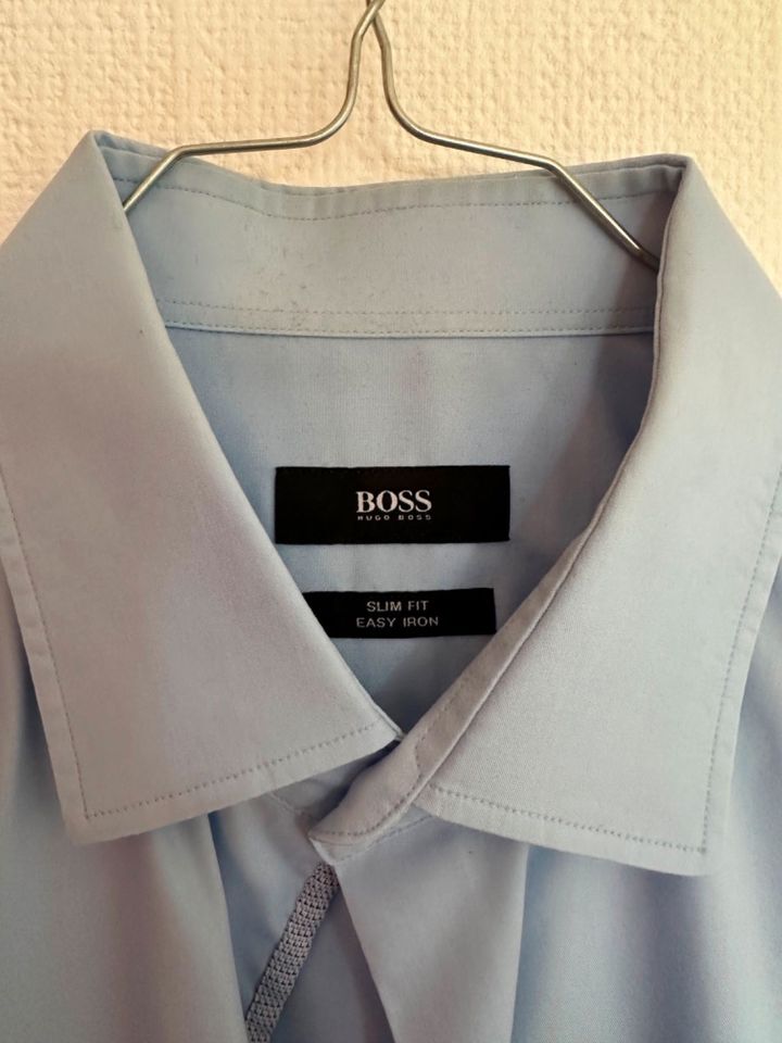 HUGO BOSS Hemd - Slim Fit Easy Iron - Größe 40 15 3/4 - hellblau in Stuttgart