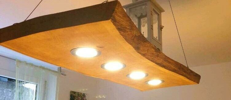 Deckenlampe , Hängelampe aus Massivholz mit LED Beleuchtung in Markgröningen