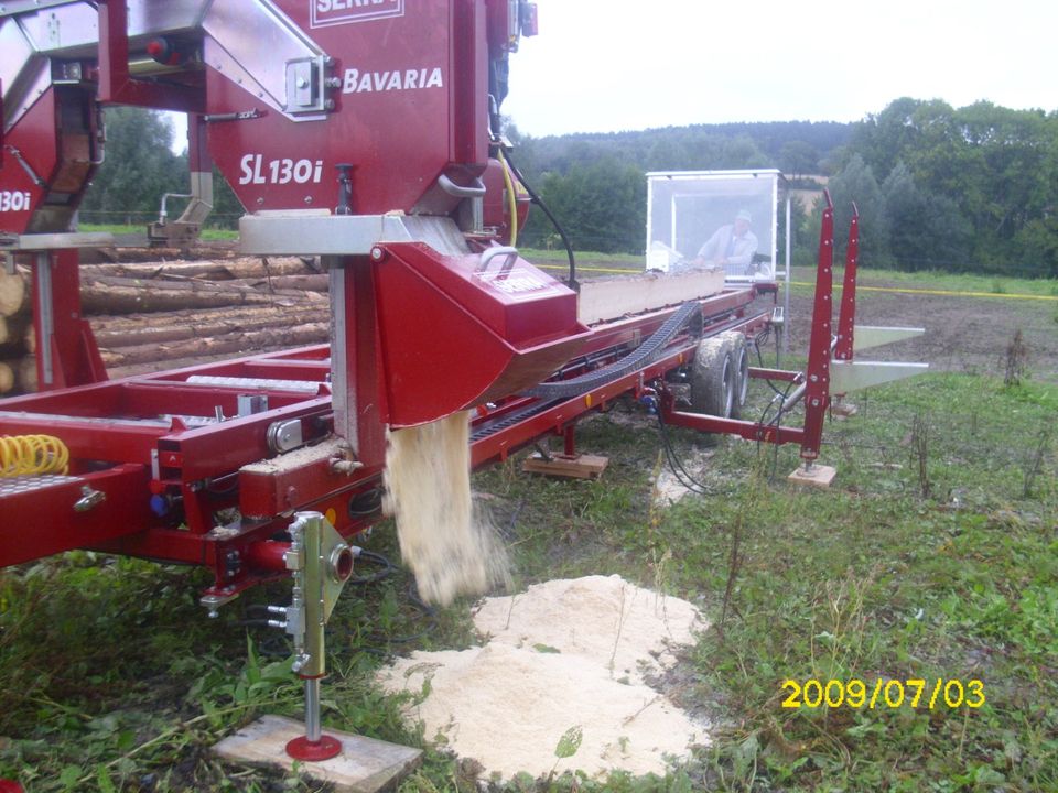 Mobiles Sägewerk Serra, Lohnschnitt, Bauholz in Steinberg