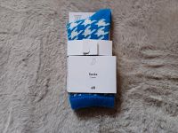 Socken/Strümpfe pepita/Hahnentritt blau-weiß neu Baden-Württemberg - Bad Buchau Vorschau