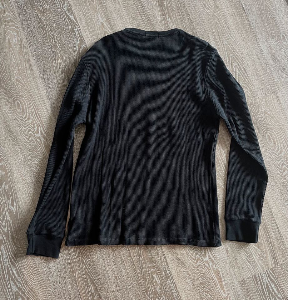 Ralph Lauren Longsleeve Langarm, waffelstruktur, schwarz,XL in Wertheim