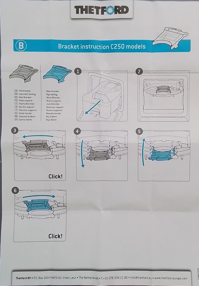 Thetford  Fäkalientank C250 / C260 & Sitz & Behälter wasserdicht in Oberhausen