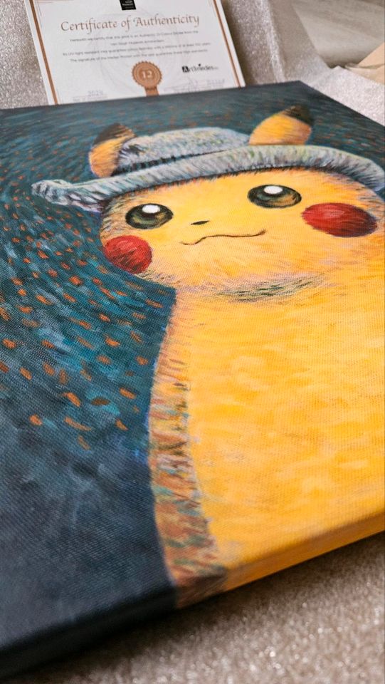 Pokémon x Van Gogh - Pikachu Giclée - 45x35 Canvas I mit Zertifik in Waldenburg