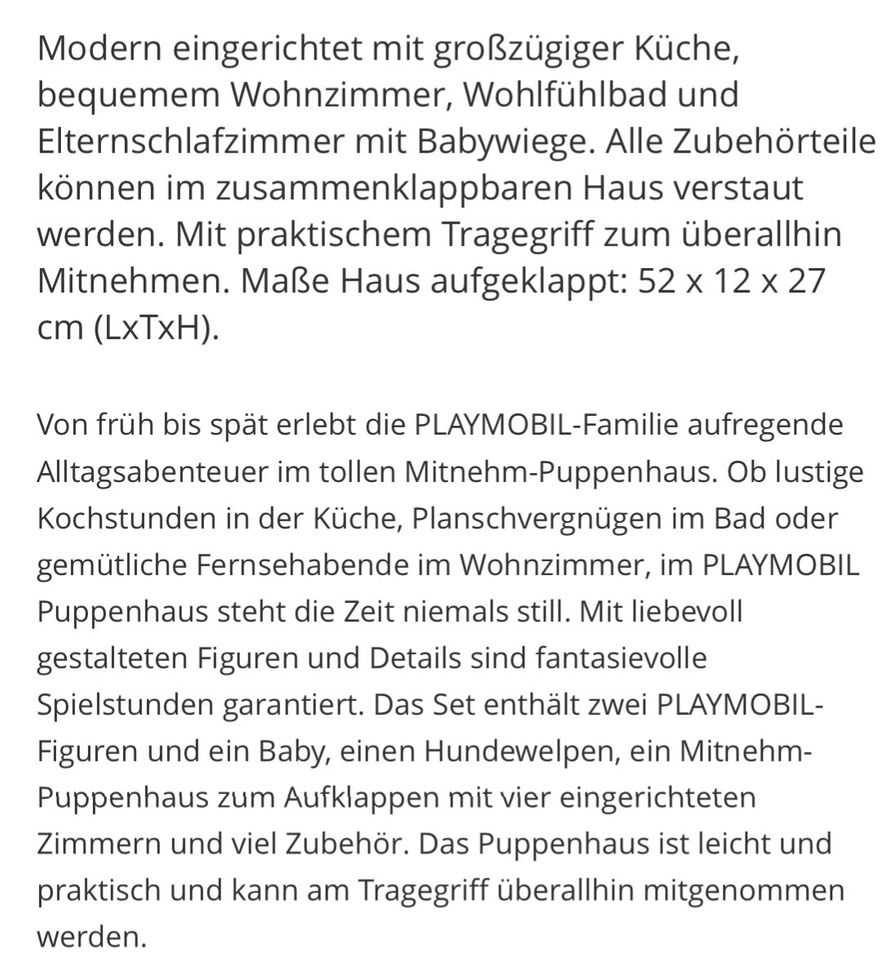 Playmobil-Mitnehm-Puppenhaus;5167 in Hamburg