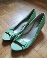 Etienne Aigner Keilabsatz Kork Stoffschuhe Peeptoes Gr. 40 grün Nordrhein-Westfalen - Schwerte Vorschau