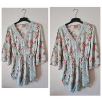 H&M Blumen Jumpsuit Overall Einteiler Kleid M 38 mint blau rot Baden-Württemberg - Oberkirch Vorschau
