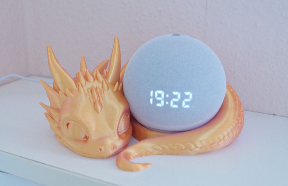 Süsser Drache als Halter für Alexa Echo Dot -3D-Druck in Grünberg