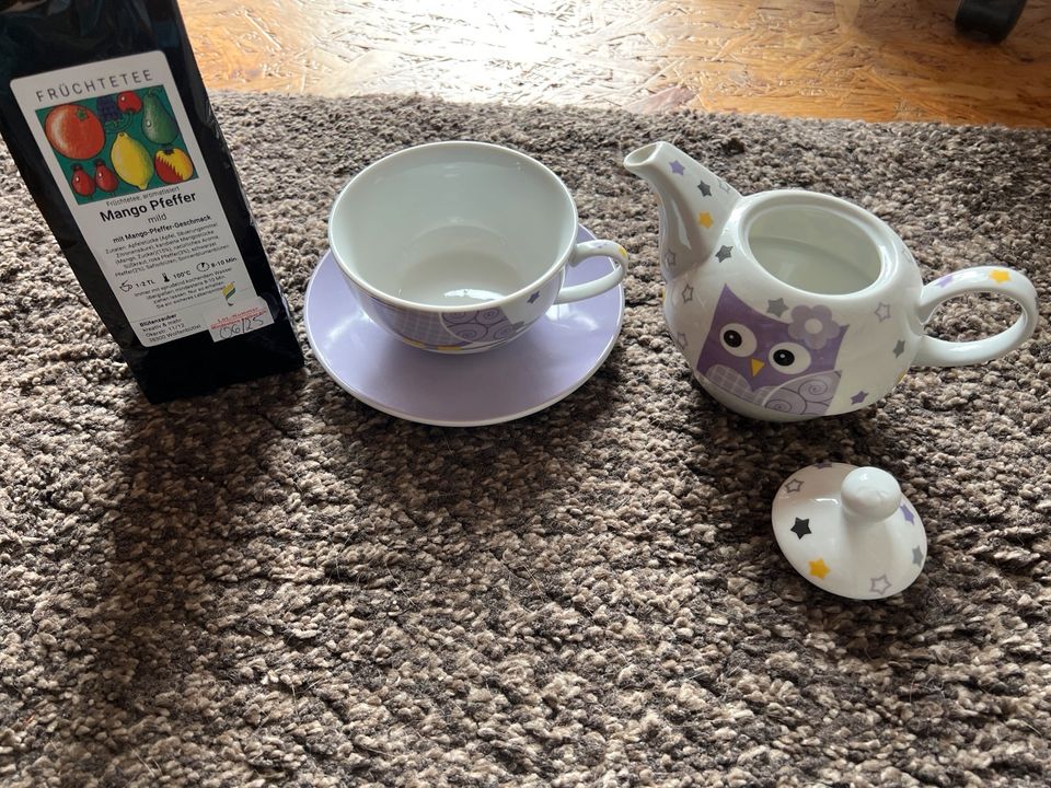Kleine Teekanne mit Tasse in Ruppichteroth