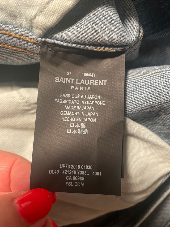 Saint Laurent Latzhose Jeans Gr 27 YSL Denim Hose in Dortmund