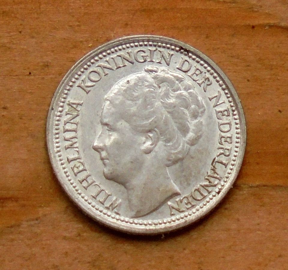 Niederlande: 10 Cents 1938 Silber in Bippen