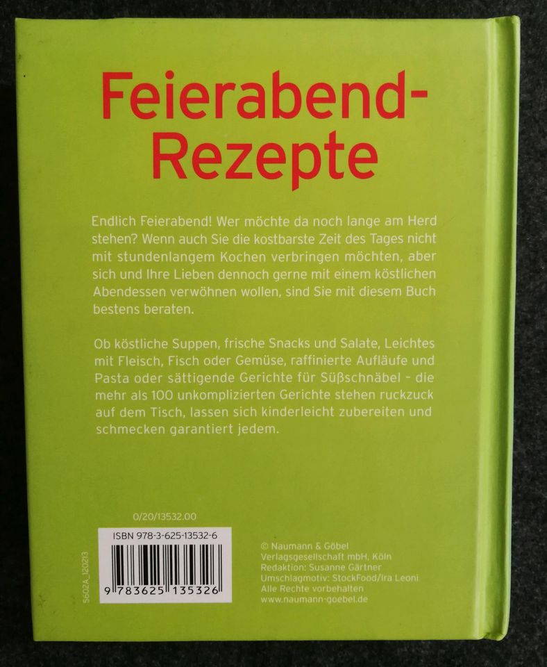 Neuwertiges Feierabend Rezepte Kochbuch NGV Verlag in Wittichenau