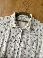 Reserven Bluse XS Damen neu Weiß schwarz Coffee Lover Muster 34 Bayern - Barbing Vorschau