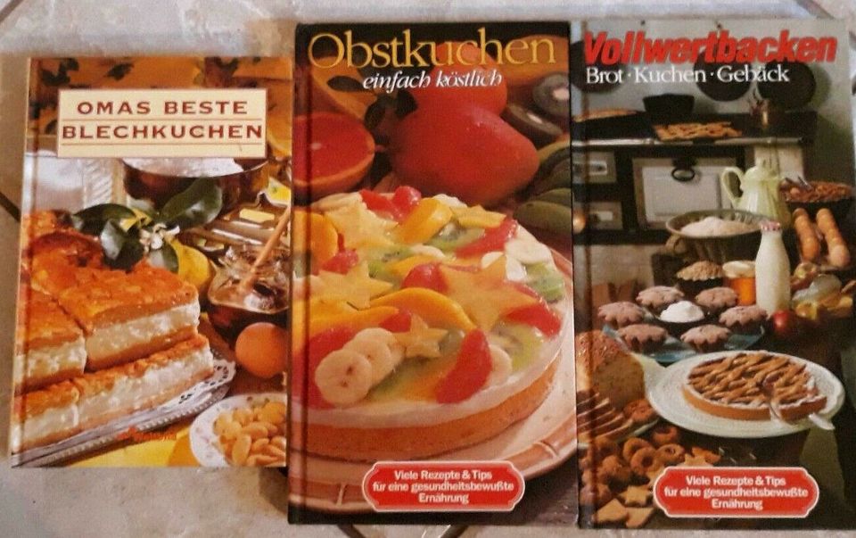Vollwertbacken, Obstkuchen und Blechkuchen 3 Bücher in Veilsdorf