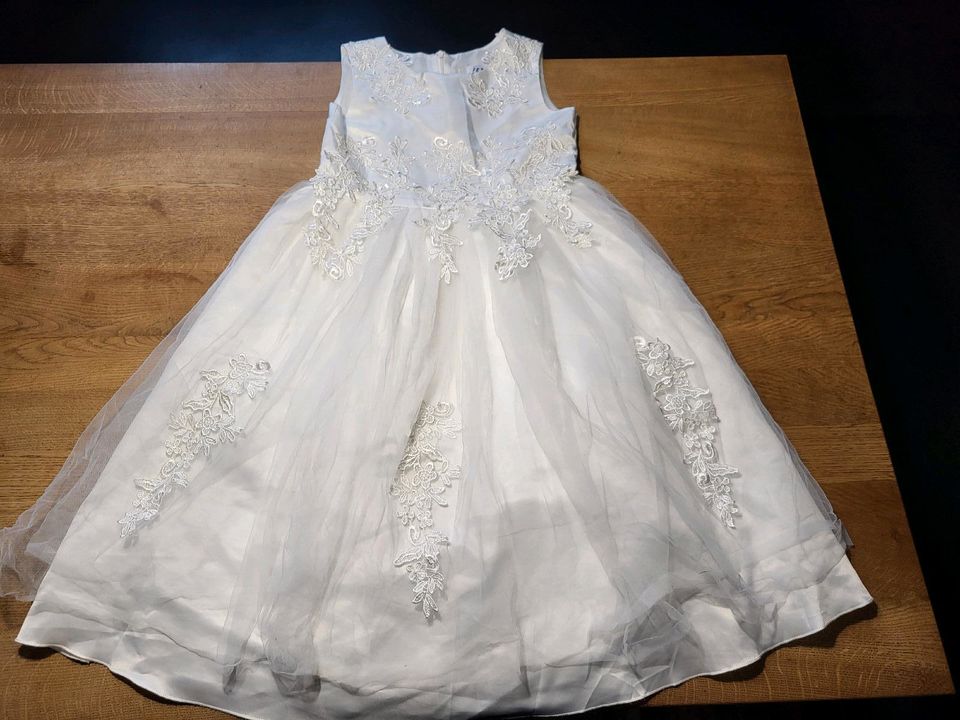 Brautmädchenkleid Kommunionskleid Kleid weiß Mädchen Gr. 140 in Hohenpeißenberg