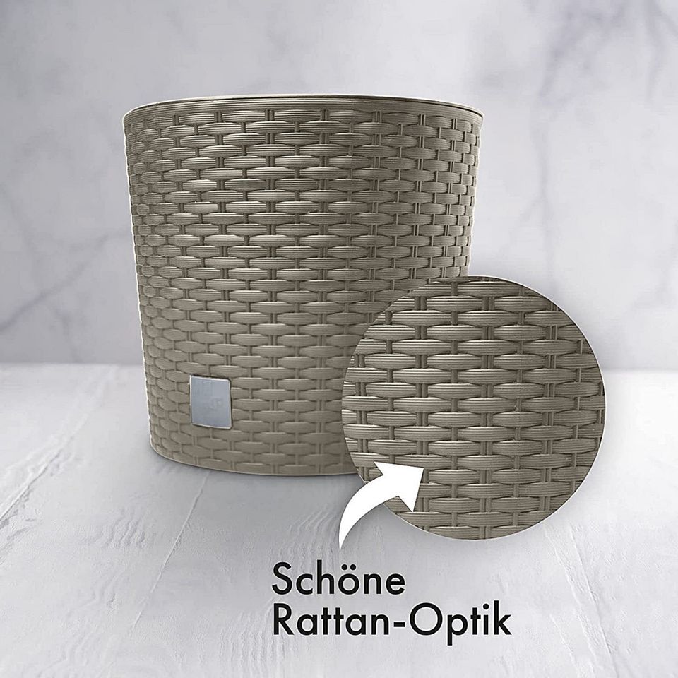 Blumentopf Pflanztopf Rattan-optik mocca 40 cm in Cloppenburg